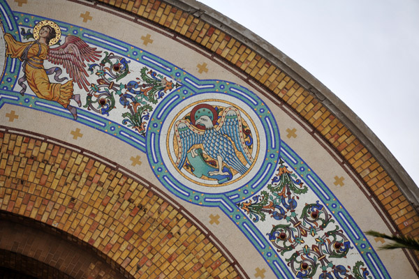 Mosaic detail, Cathédrale du Sacré-Coeur - the Eagle of St. John