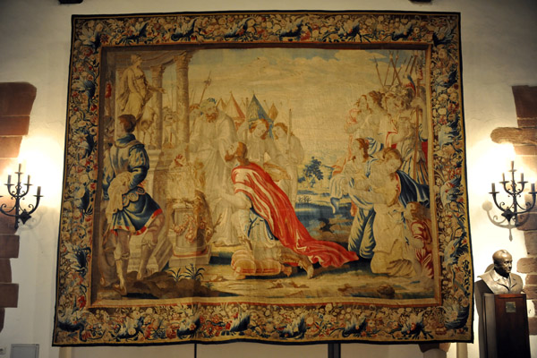 Tapestry - Offering to Diana (Artemis) by Marcus de Vos, Brussels - 17th C.