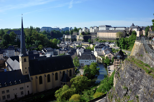 Lower Town with glise Saint-Jean-du-Grund, Rue Mnster, Luxembourg