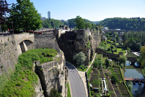 Rocher du Bock, site of the original medieval castle of Luxembourg and a later citadel which was demolished in 1874
