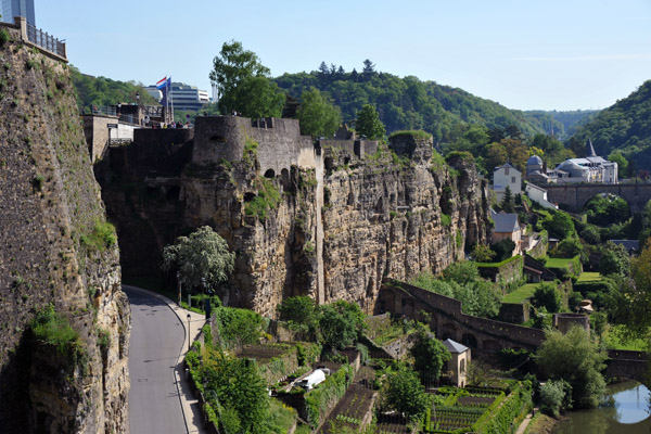 Cliffs of Rocher du Bock, site of the medieval castle, Burg Lucilinburhuc
