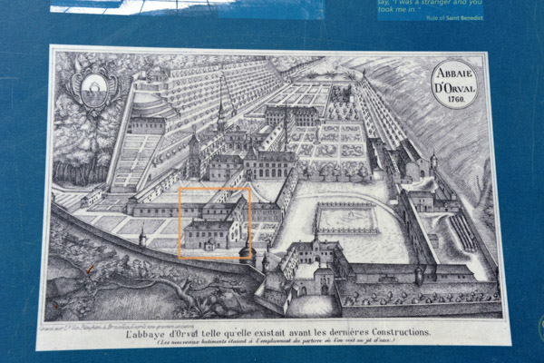 Lithograph of Abbaye d'Orvall in 1760