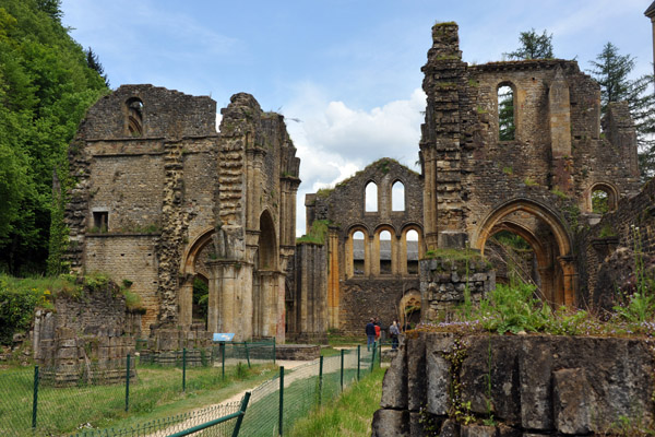 Ruins the original Orval Abbey which was destroyed during the French Revolution