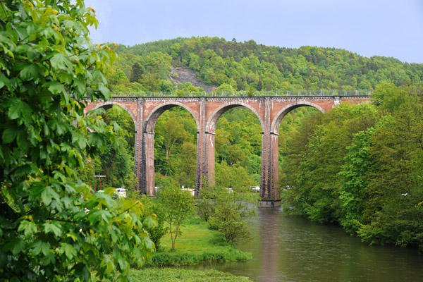 Viaduct Herbeumont Conques crossing the Semois River, Ardennes