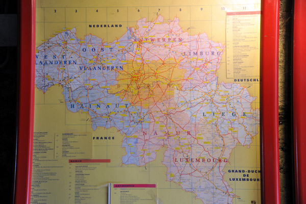 Map of the provinces of Belgium