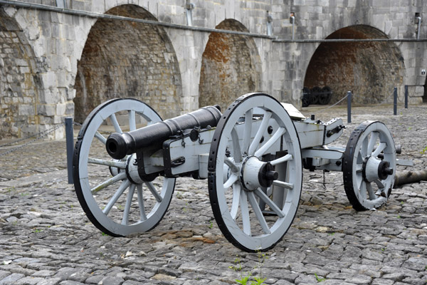 Caisson and Limber with a 19th C. cannon, Dinant Citadel