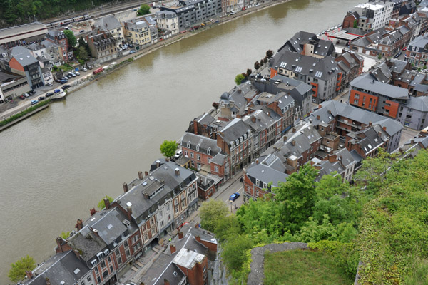 Rue Adolphe Sax and the River Meuse from the Citadel of Dinant