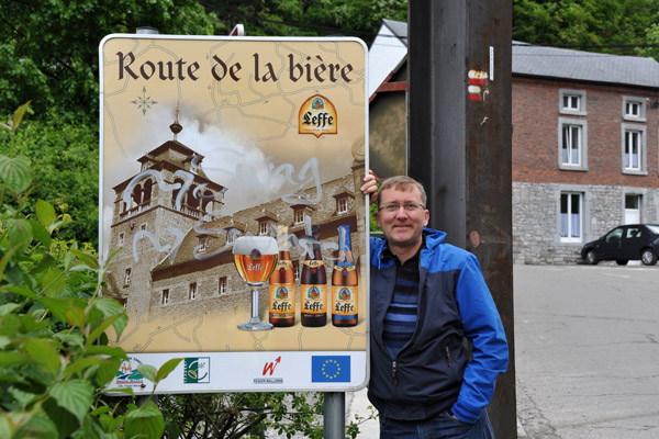 Me on a beer pilgrimage, Abbaye Notre-Dame de Leffe, Dinant