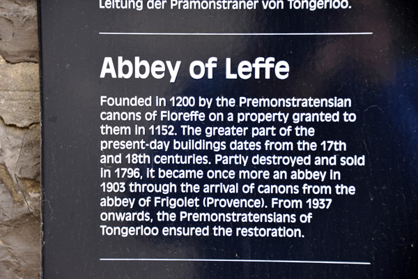 History of the Abbey of Leffe - founded in 1200