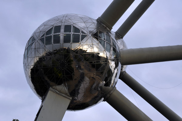 One of the stainless steel spheres of the Atomium