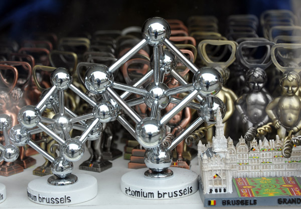 Souvenir models of the Atomium in Brussels souvenir shops