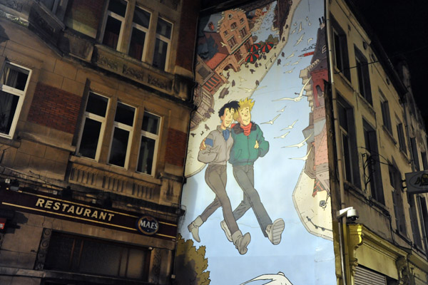 Tintin Comic Mural, Rue de l'Etuve, Brussels