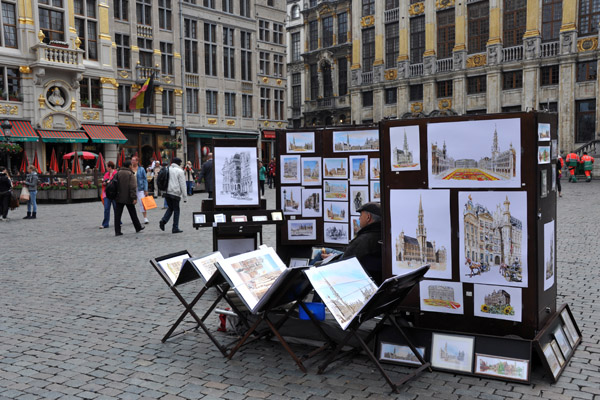 Art for sale on the Grand Place, Brussels