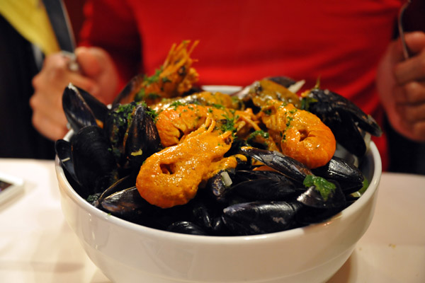 Belgian moules and shimp,  Restaurant De Koetse, Bruges