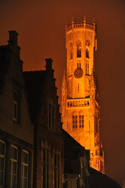 Belfry of Bruges at night