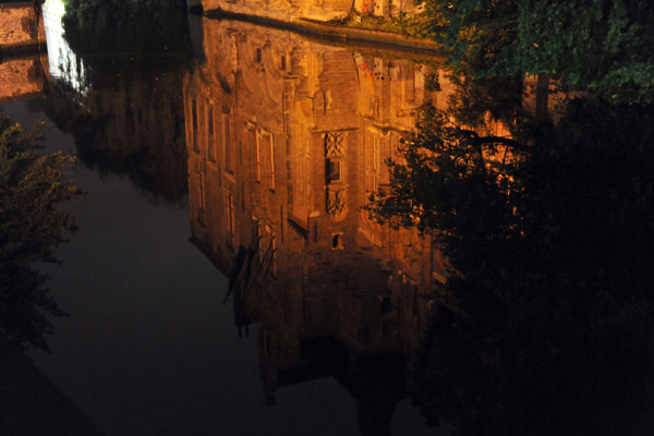 Reflection of the former Carthusian Monastery in the Dijver Canal, Bruges