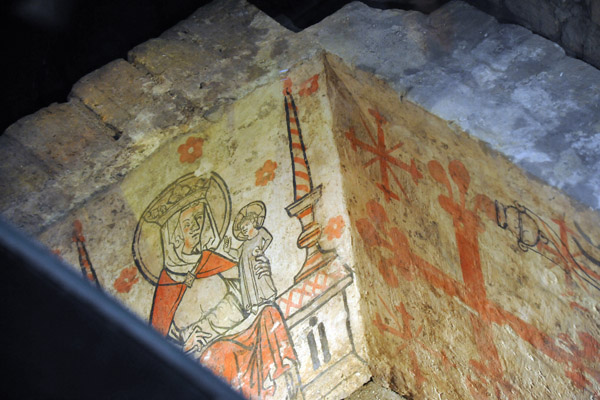 The medieval tomb frescoes were discovered during excavations in 19979