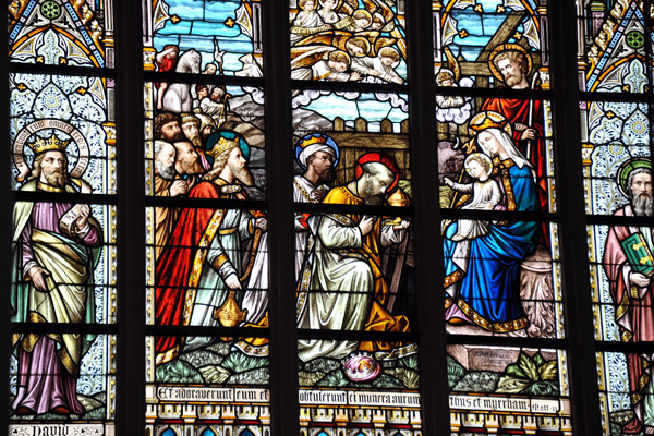 Stained glass window - Adoration of the Magi, Sint-Salvatorskathedraal 
