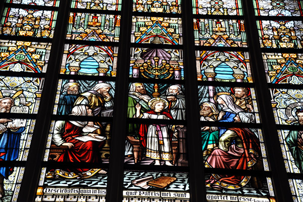 Stained glass - Jesus Preaches in the Temple, Sint-Salvatorskathedraal 
