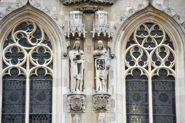Sculpture on the faade of Bruges City Hall
