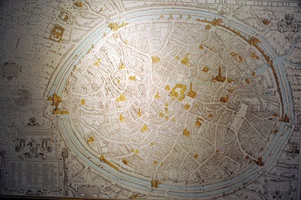 Old map of Bruges in the City Hall