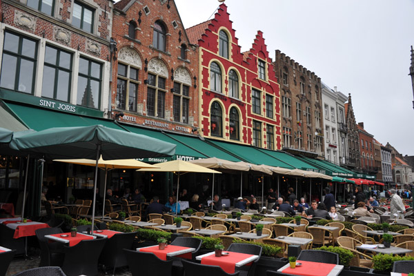 Terrace cafés, Market Square of Bruges