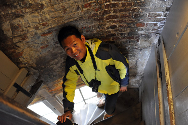 Descending from the viewing terrace on top of the Belfort, Brugge