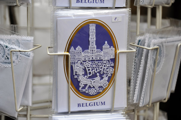 Embroidery souvenir of Bruges showing the iconic Belfort