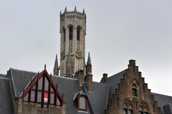 Belfort of Bruges standing out above the old city