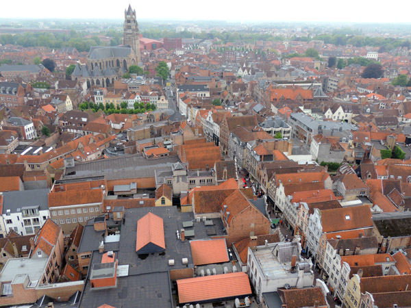 View to the southwest to Sint-Salvatorskathedraal from the Belfort