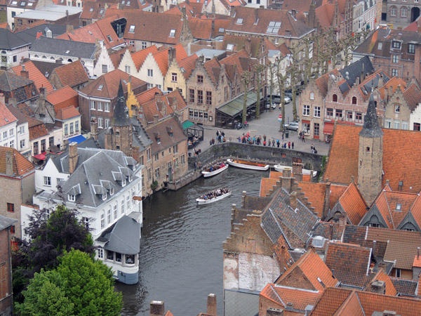 Rozenhoedkaai from the Belfort, Brugge