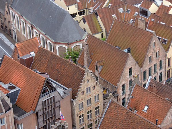 Oude Burg and Kartuizerinnenkerk from the Belfort, Brugge