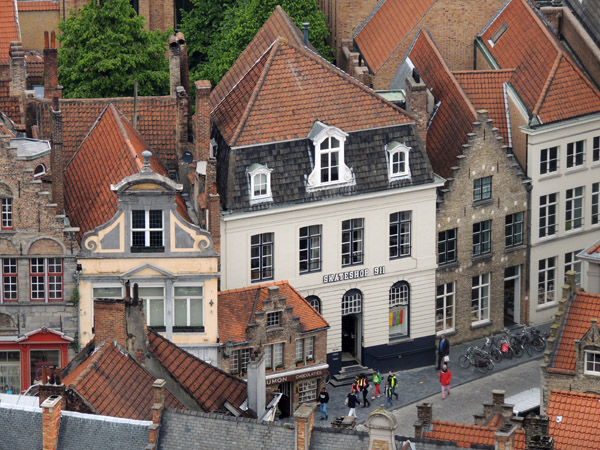 View of Eiermarkt from the top of the Belfort of Bruges