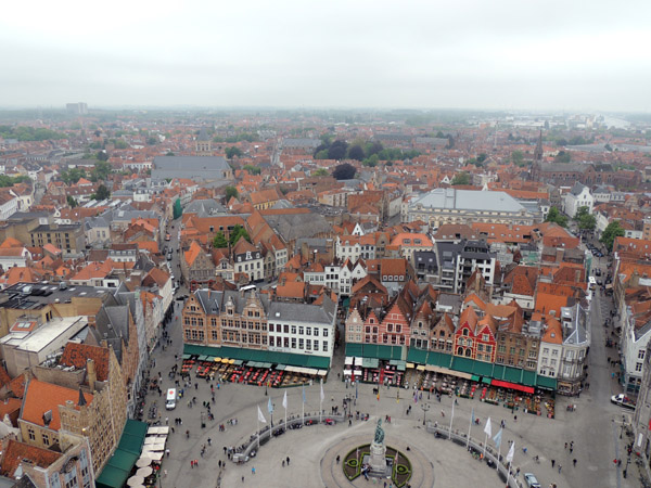Market Square of Bruges from the Belfort