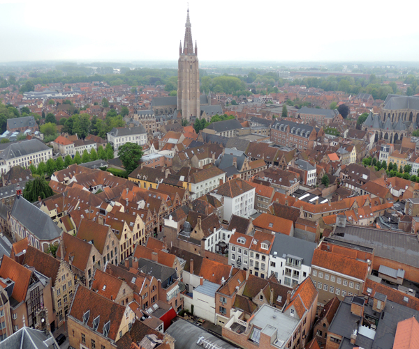 Onze-Lieve-Vrouwkerk from the Belfort, Brugge