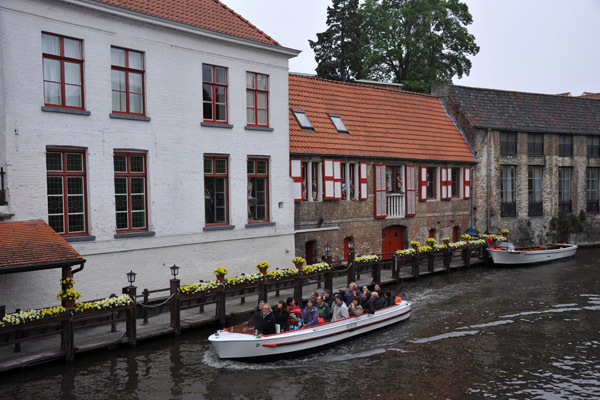 Canal tour boats along the Dijver, Bruges