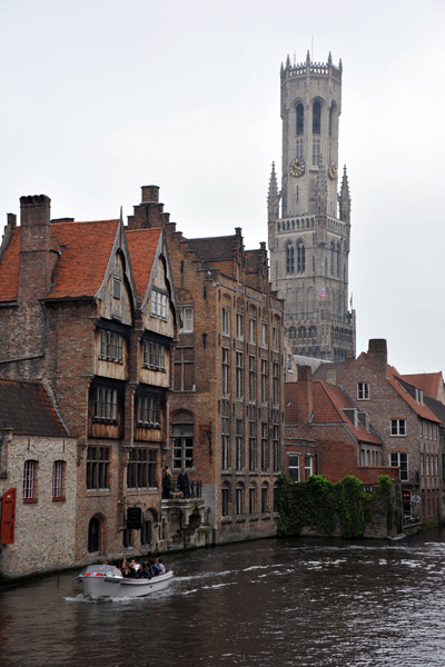 Famous view of Bruges from Rozenhoedkaai