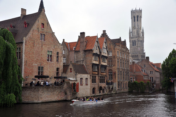 Famous view of Bruges from Rozenhoedkaai