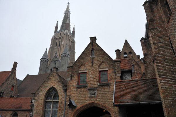 Sint Jans Hospitaal and the spire of Onze-Lieve-Vrouwkerk, Brugge