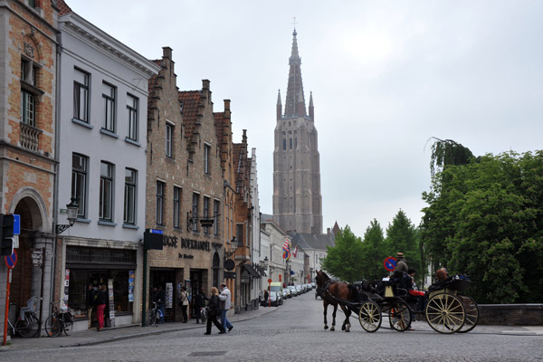 Dijver with the tower of Onze-Lieve-Vrouwkerk, Brugge