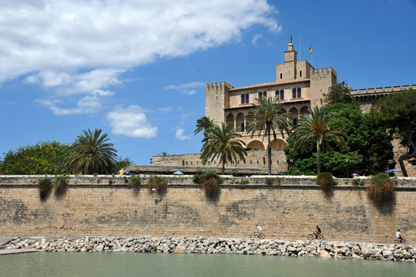 City Walls with the Royal Palace of La Almudaina, Palma de Mallorca
