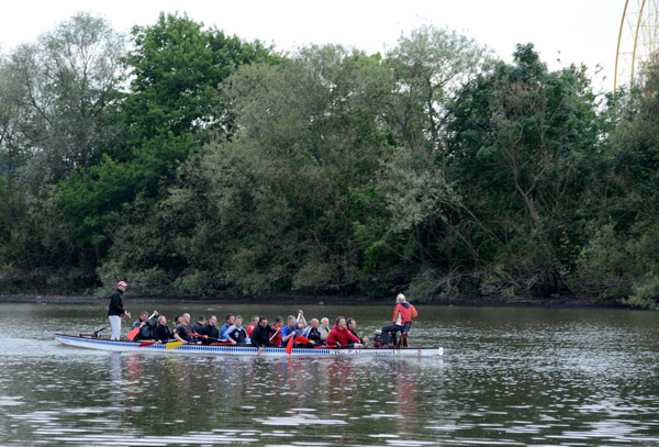 Dragon boat on the River Main, Aschaffenburg