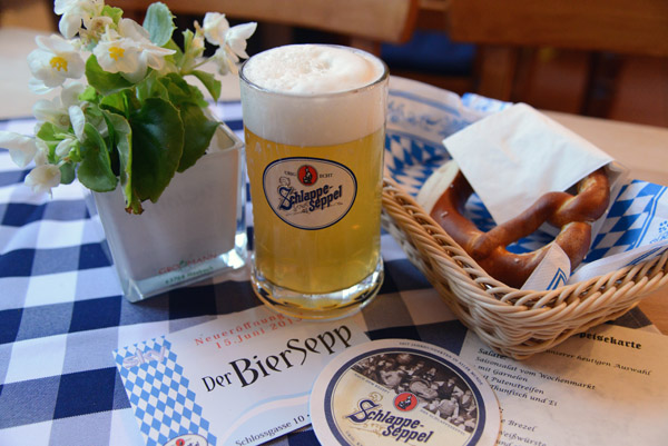 A well-deserved Schlappeseppel after cycling from Frankfurt