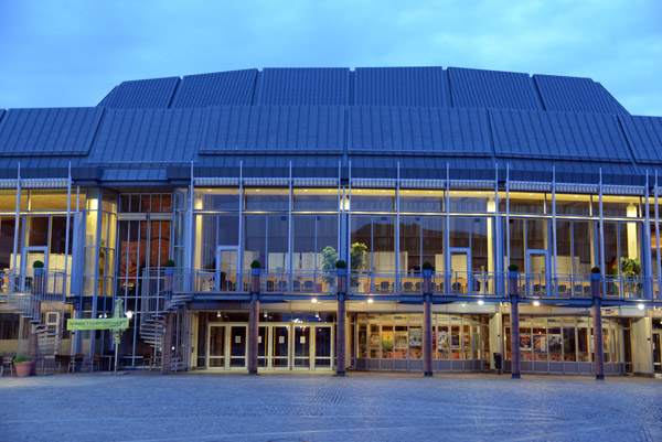 Stadthalle at night, Aschaffenburg