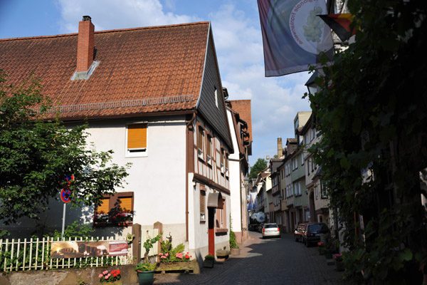 Miltenberg's Hauptstraße narrows as it goes further west