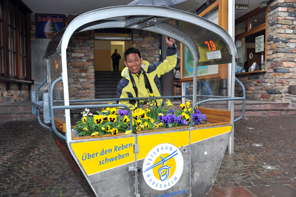 Old gondola of the Seilbahn Rdesheim