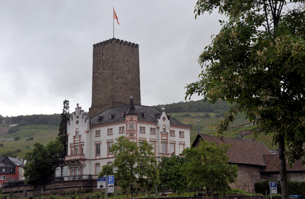 Boosenburg (Oberburg), 12th C. Tower with 1870s villa, Rdesheim