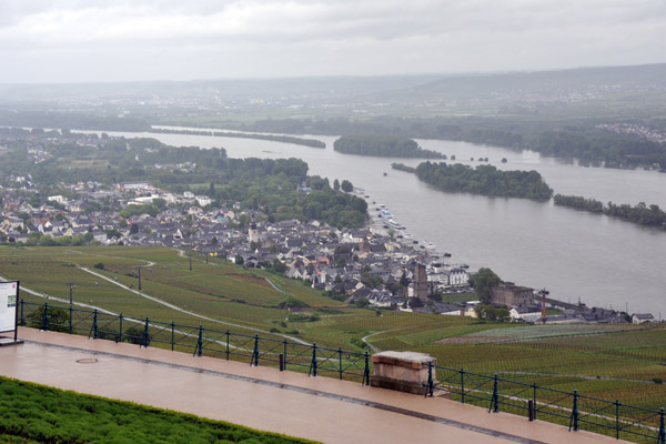 Rainy day overlooking Rdesheim and the Rhine River