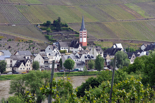 Merl (Zell) with 13th C. church tower, Moselweinstrae