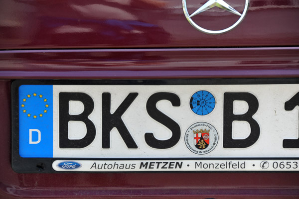German License Plate - BKS Bernkastel-Wittlich